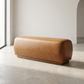 Tan Faux Leather Upholstered Bench 47"