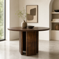 Alden Solid Walnut Round Dining Table 47" – Modern Pedestal Wood Dining Table