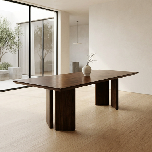 Alden Solid Walnut Rectangular Dining Table 86"