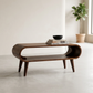 Amaya Mango Wood Coffee Table 35" – Modern Nordic Solid Wood Coffee Table (2 Colors)