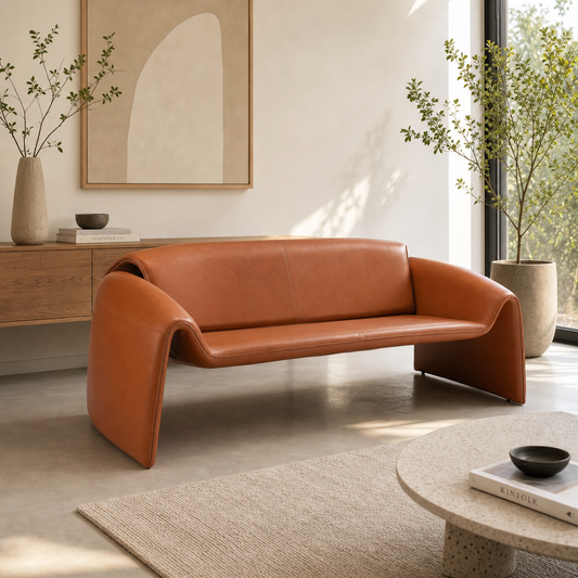 Horten Industrial Loveseat – 70” Modern Sofa with Steel Frame