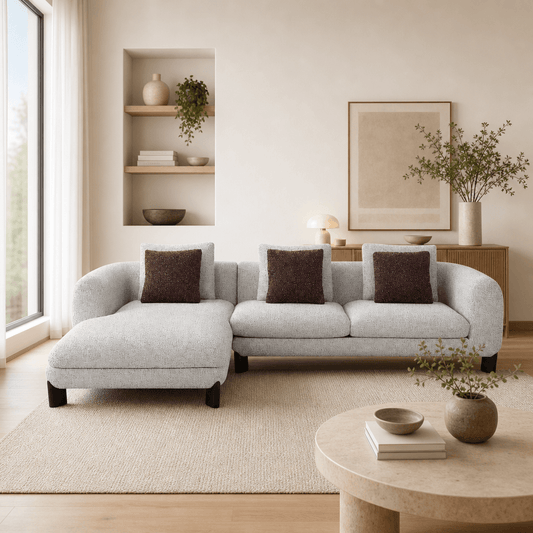 Mardi Tweed Sectional Sofa 120"
