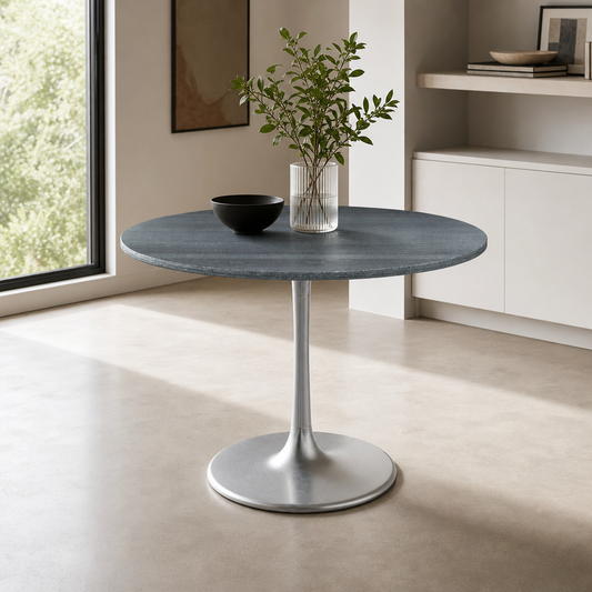 Metropolis Round Faux Marble Dining Table
