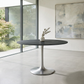 Mesa de comedor Metropolis gris y plateada