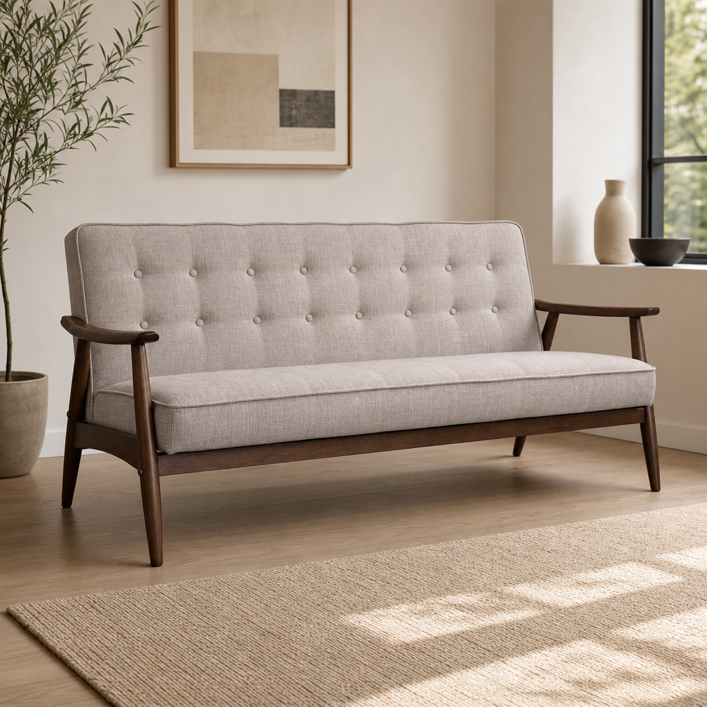 Rocky MCM Tufted Fabric Loveseat