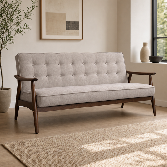 Rocky MCM Tufted Fabric Loveseat