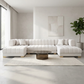 Tufted Velvet Dual Chaise Sectional Sofa 142" – Marlow U-Shaped Velvet Sectional (Ivory or Cognac)
