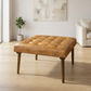Mark MCM Square Tufted Leather Ottoman – 30” Genuine Leather Ottoman Coffee Table (Mid-Century Modern, Tan)
