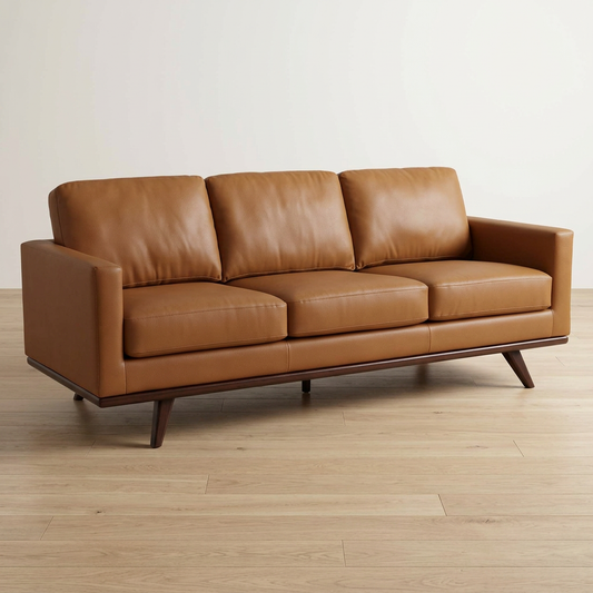 Chester MCM Faux Leather Sofa 83"