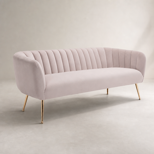 Deco Channel Tufted Velvet Loveseat