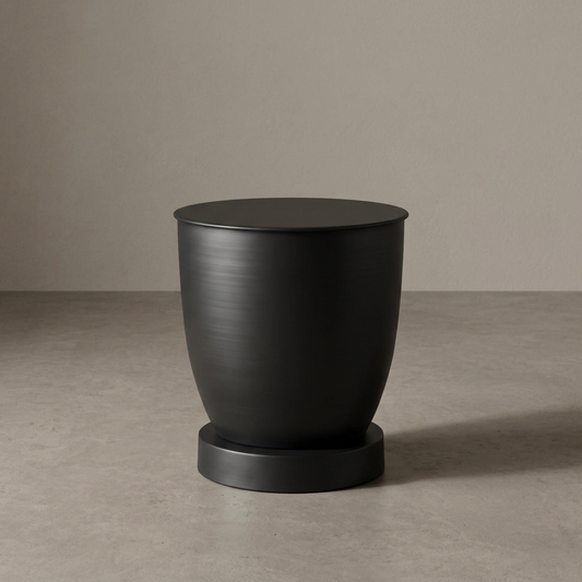 Baku Black Iron Round Accent Table