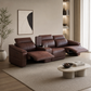 118" Modular Leather Recliner Sectional Sofa – 3-seat Power Reclining Sofa with Cup Holders