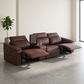 118" Modular Leather Recliner Sectional Sofa – 3-seat Power Reclining Sofa with Cup Holders