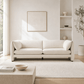 Jaeda Beige Sofa – 89” Modern Linen Sofa (Minimalist 2–3 Seat Couch) in a bright minimalist living room.