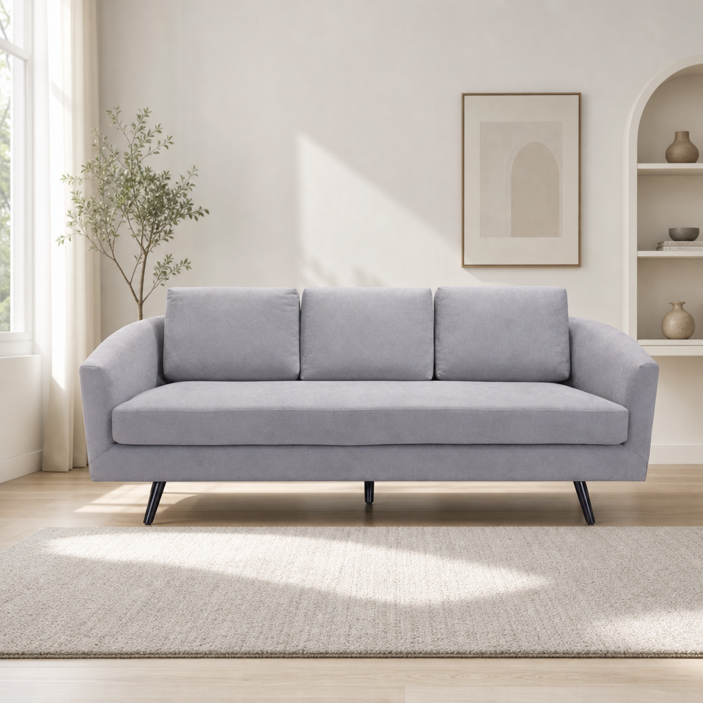 Divinity MCM Faux Leather Sofa 79"