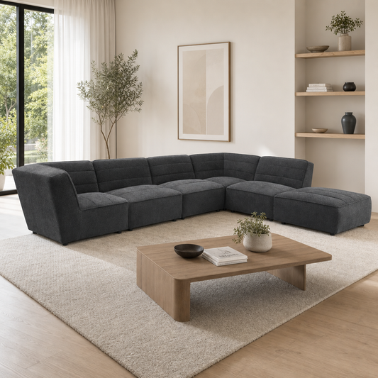 Sunny 6-Piece Modular Sectional Sofa 142"