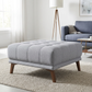 Addison MCM Tufted Square Ottoman 33" – Modern Upholstered Ottoman (Multiple Colors & Fabrics)
