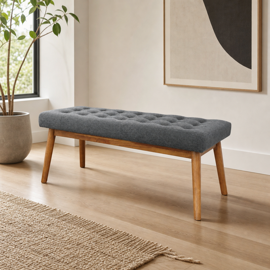 Delilah MCM Tufted Fabric Bench