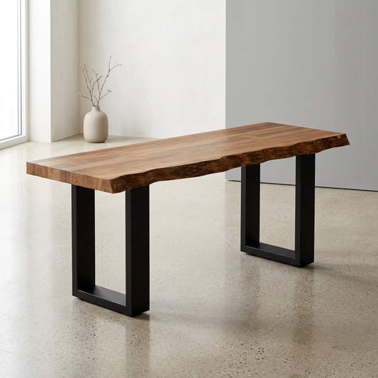 Solid Acacia Wood Live-Edge Bench