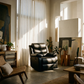 Eilbra PU Leather Power Recliner Chair – Modern Motion Recliner (2 Colors) featured in modern living room with natural light.