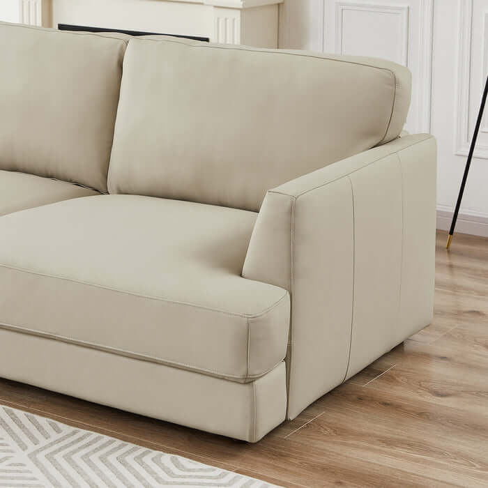 Glander Leather Sectional Chaise Sofa – in room setting