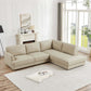 Glander Modern Leather Sectional Chaise Sofa 108" in stylish living room setting with natural light