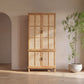 Seymour Tall Cabinet – 38" Oak and Rattan Tall Cabinet (9)