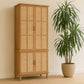 Seymour Tall Cabinet – 38" Oak and Rattan Tall Cabinet (8)