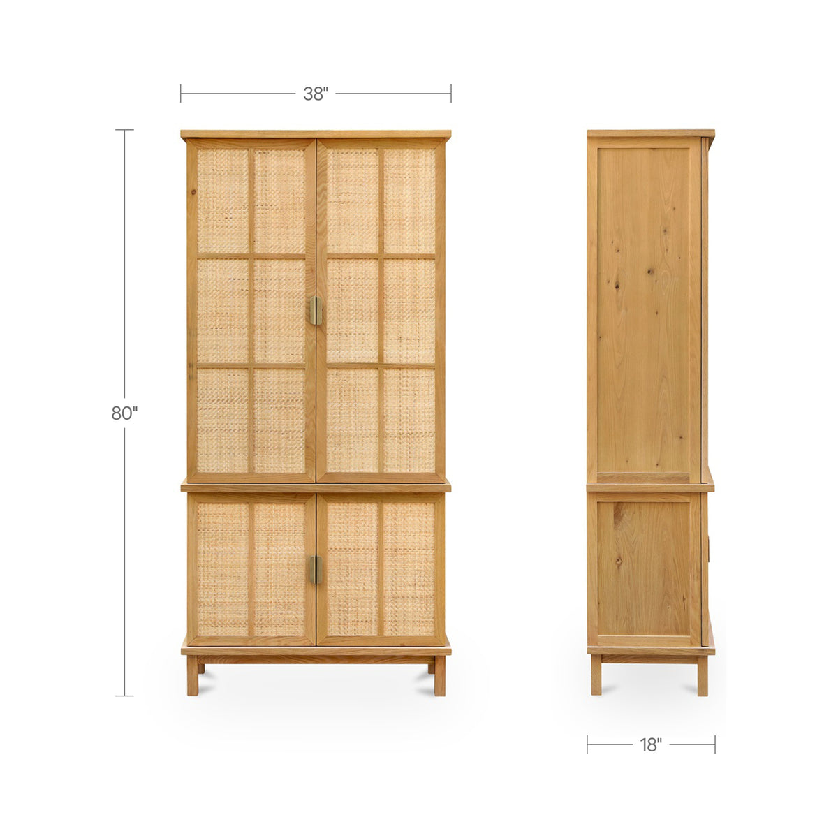 Seymour Tall Cabinet – 38" Oak and Rattan Tall Cabinet (10)