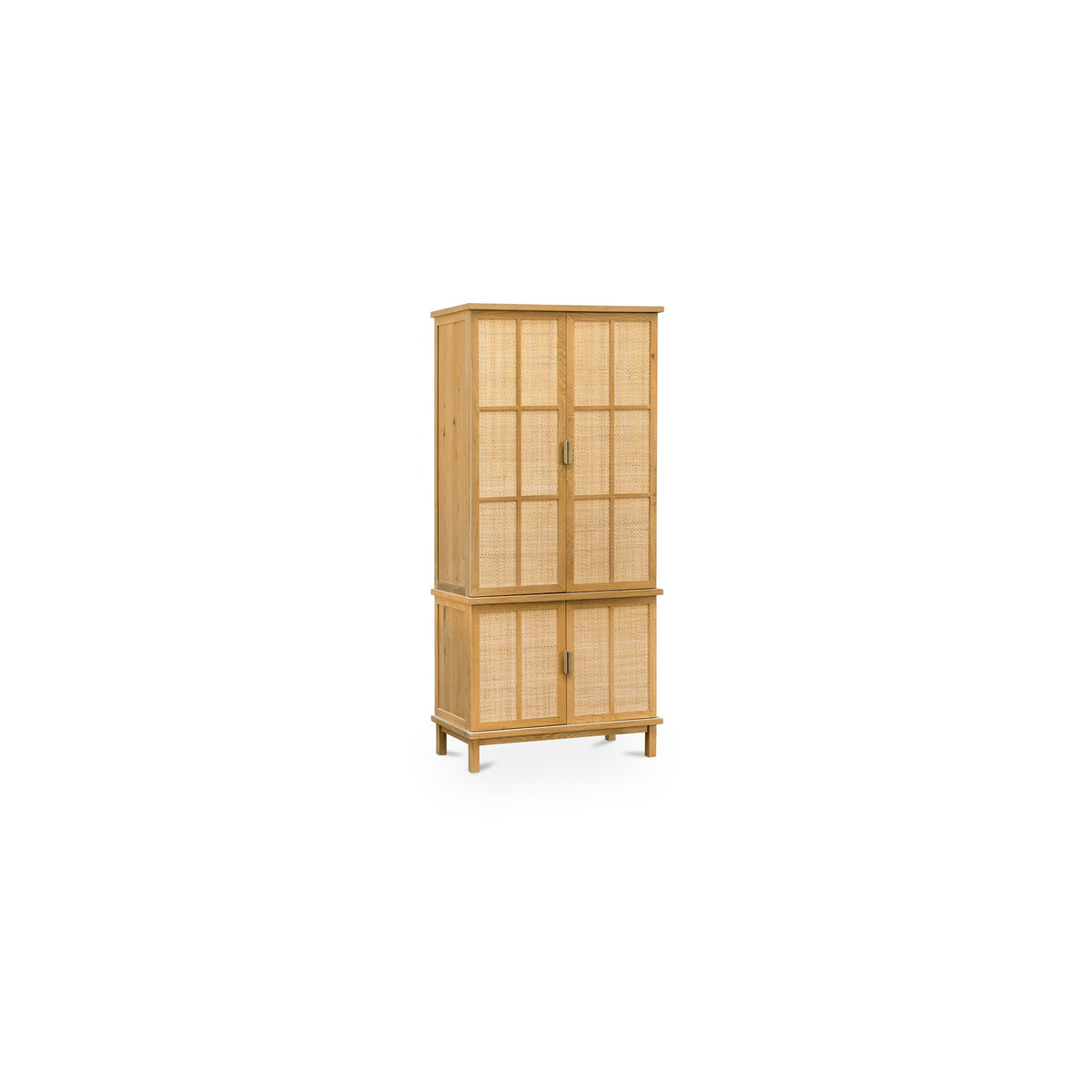 Seymour Tall Cabinet – 38" Oak and Rattan Tall Cabinet (3)