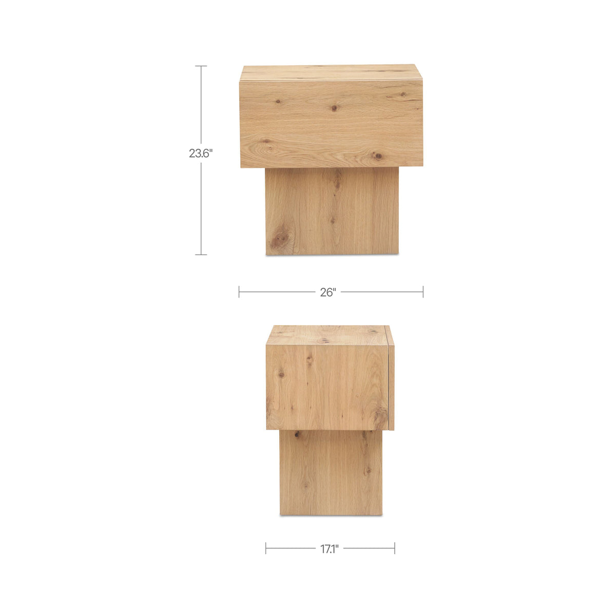 Shawn Nightstand – 26" Oak Nightstand (8)