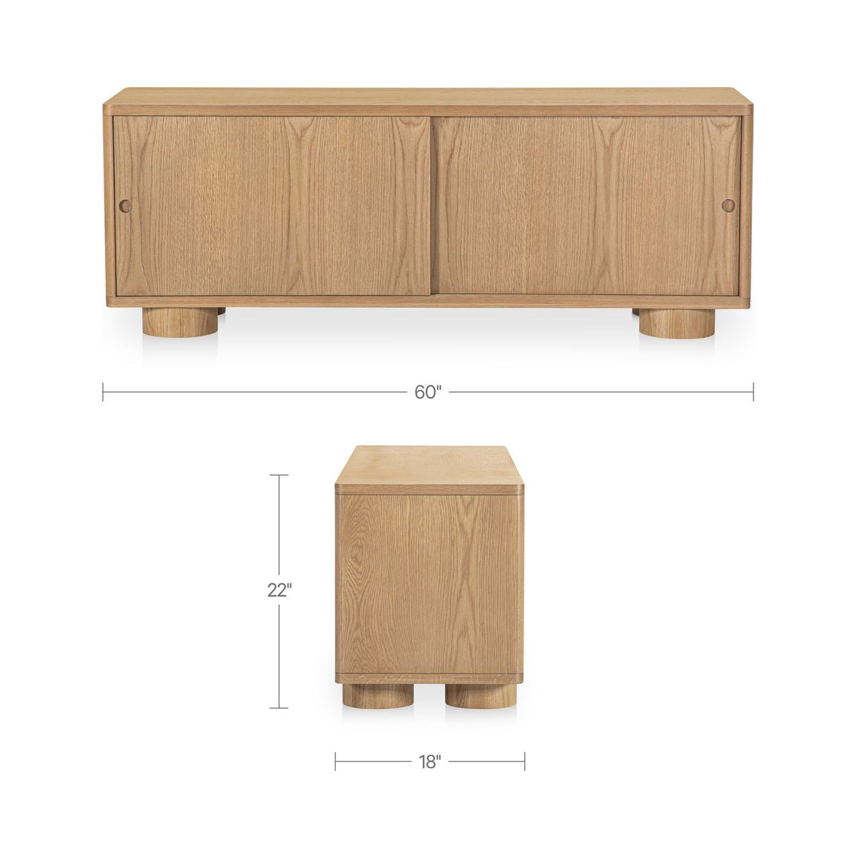 Hobbs Media Unit – 60" Oak Veneer Media Unit with Sliding Doors (11)