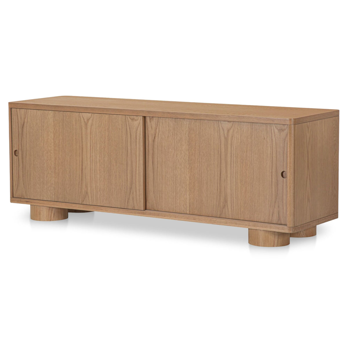 Hobbs Media Unit – 60" Oak Veneer Media Unit with Sliding Doors (5)