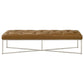 Harper Tufted Tan Leather Upholstered Bench 60"