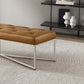 Harper Tufted Tan Leather Upholstered Bench 60"