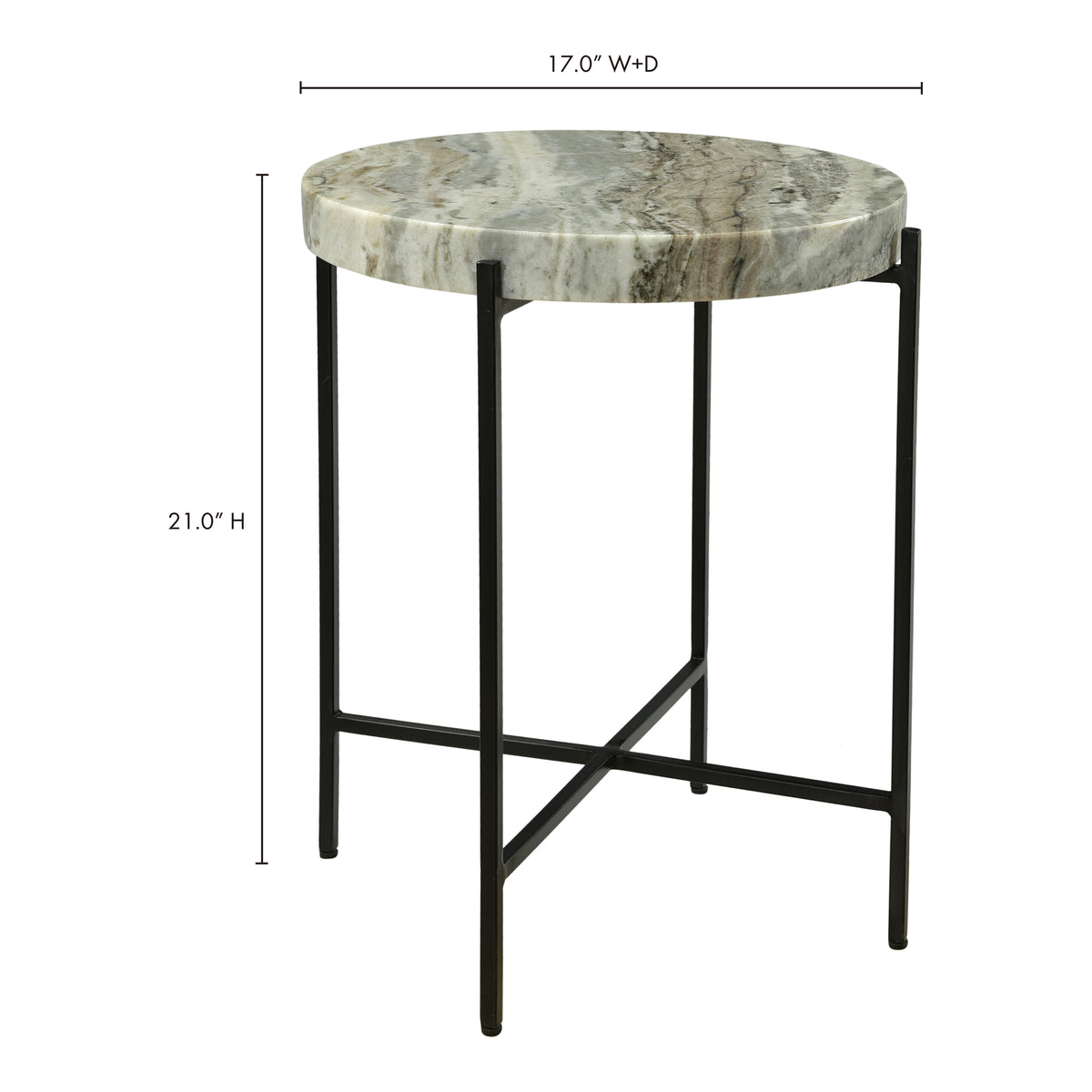 Cirque Accent Table – 18" Marble Top Accent Table (7)