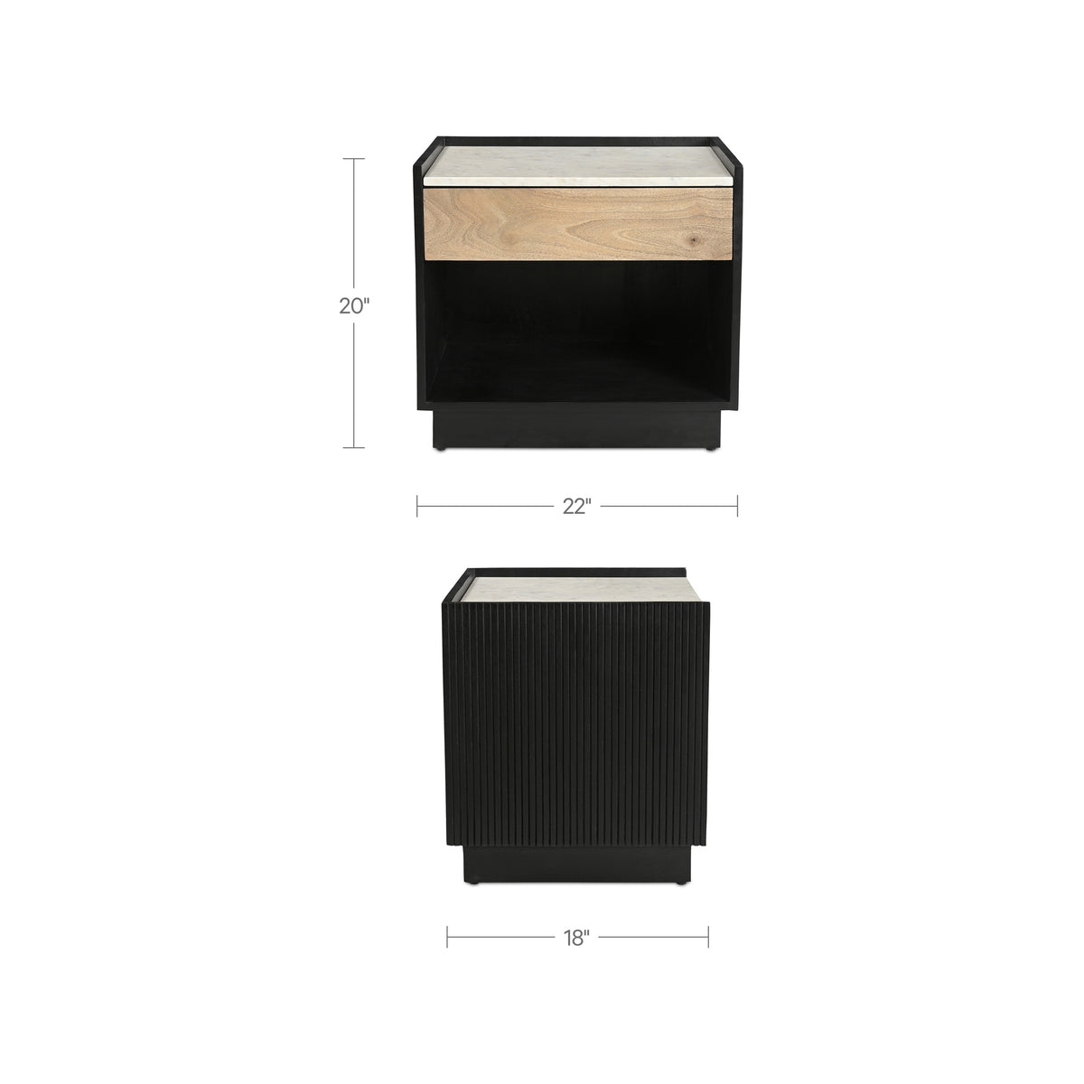 Carter Nightstand – 22" Marble Top Nightstand (16)