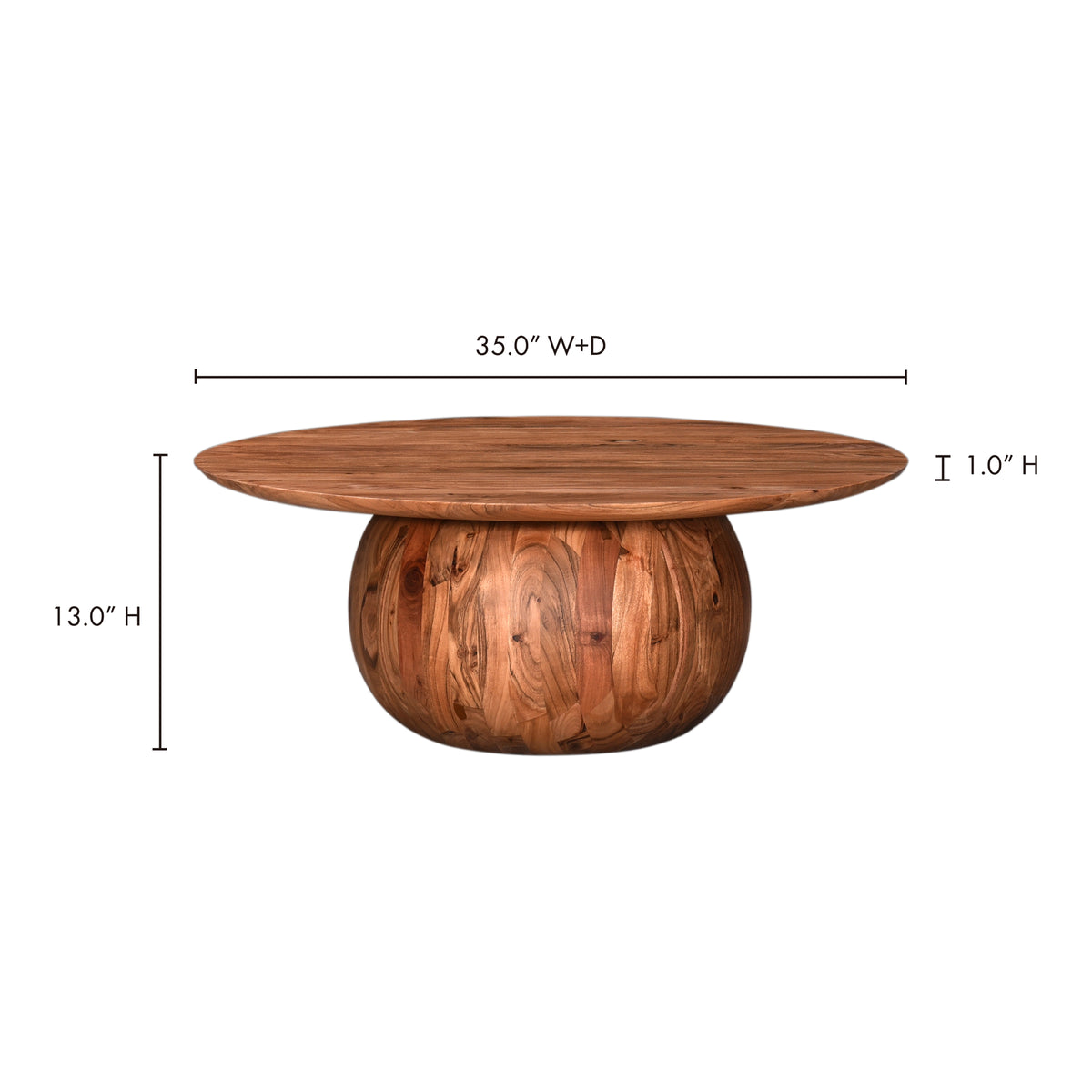 Bradbury Coffee Table – 35" Solid Acacia Round Coffee Table (2 Colors) (13)