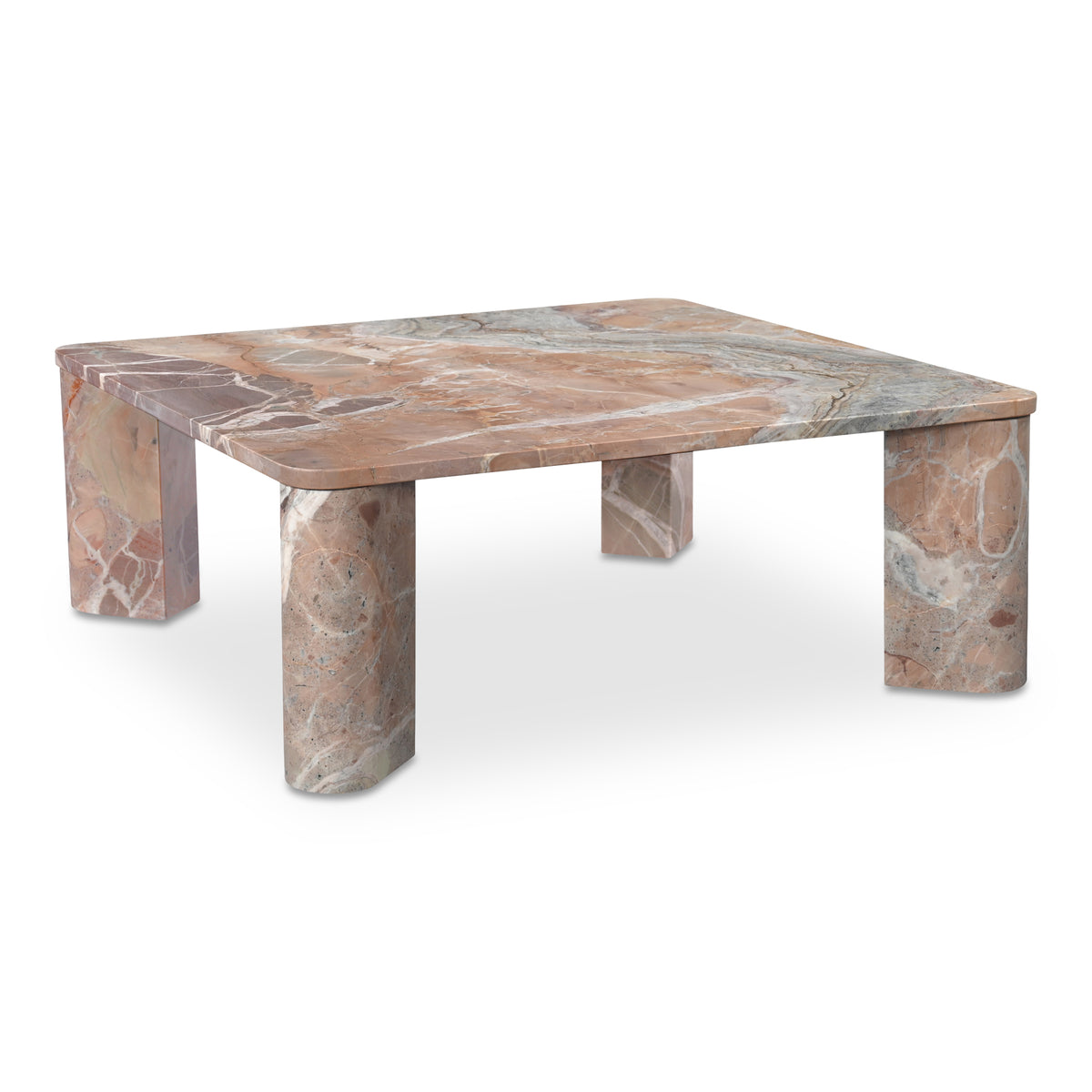Segment Coffee Table – 35.5" Square Marble Coffee Table (3 Colors) (2)