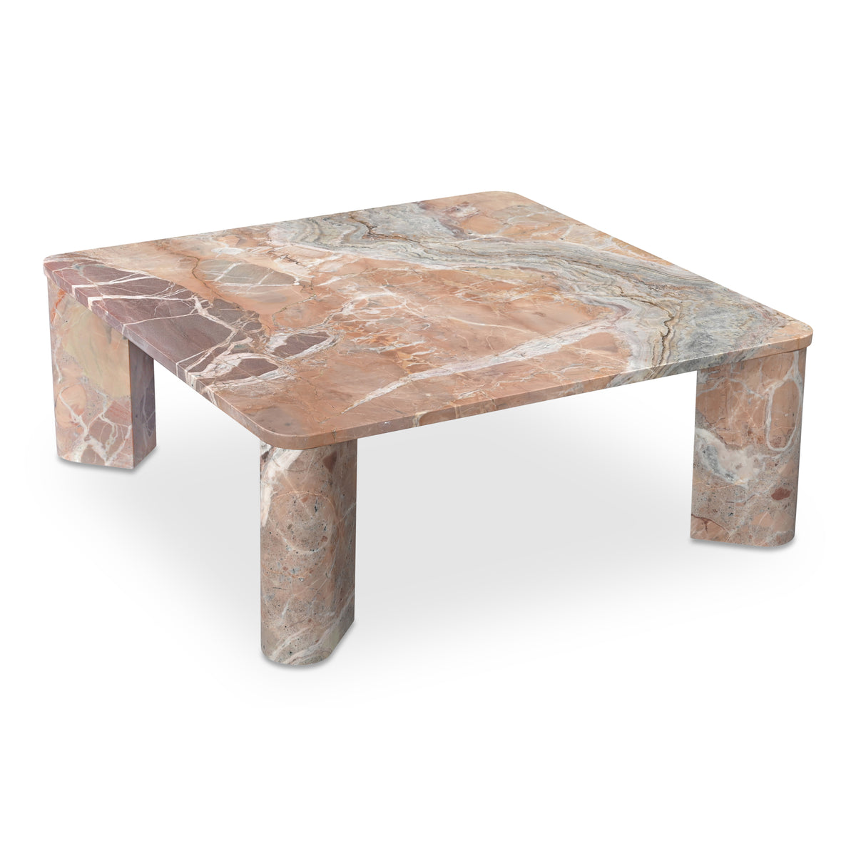 Segment Coffee Table – 35.5" Square Marble Coffee Table (3 Colors) (3)