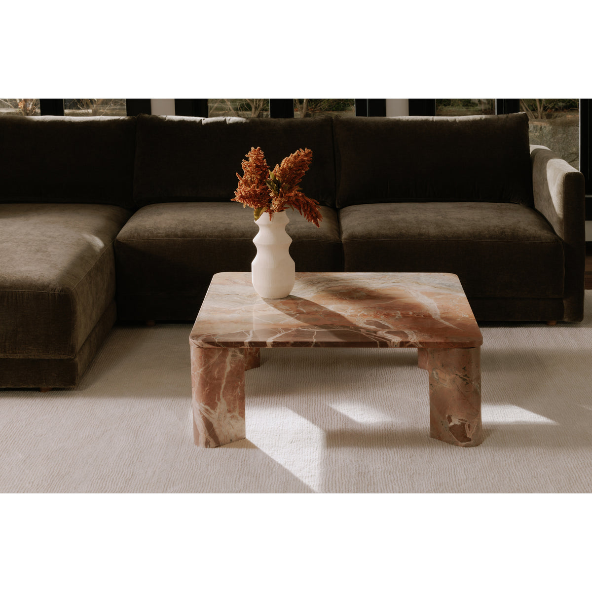 Segment Coffee Table – 35.5" Square Marble Coffee Table (3 Colors) (9)