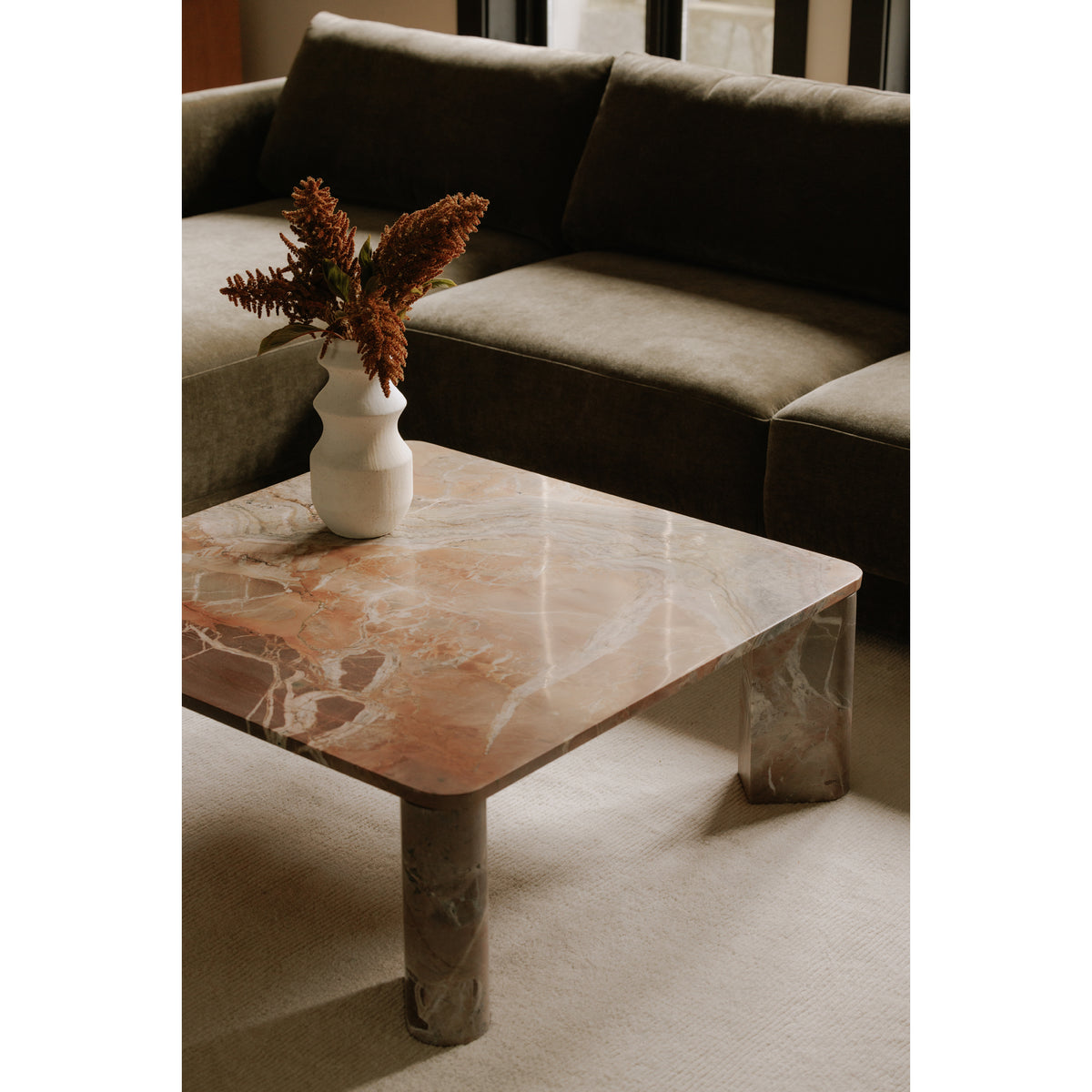 Segment Coffee Table – 35.5" Square Marble Coffee Table (3 Colors) (10)