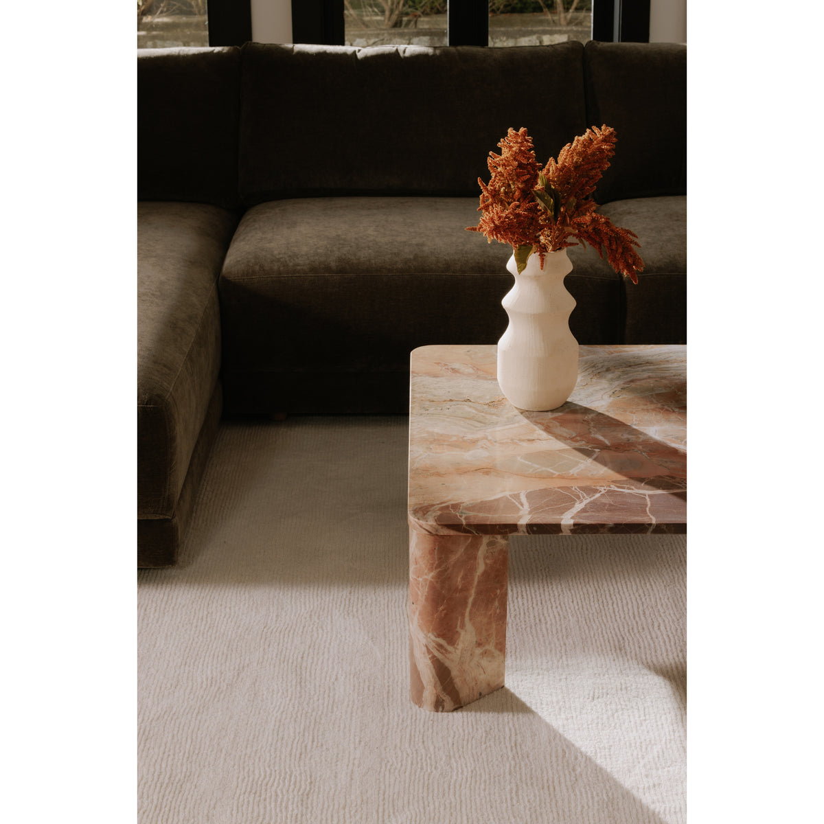 Segment Coffee Table – 35.5" Square Marble Coffee Table (3 Colors) (11)