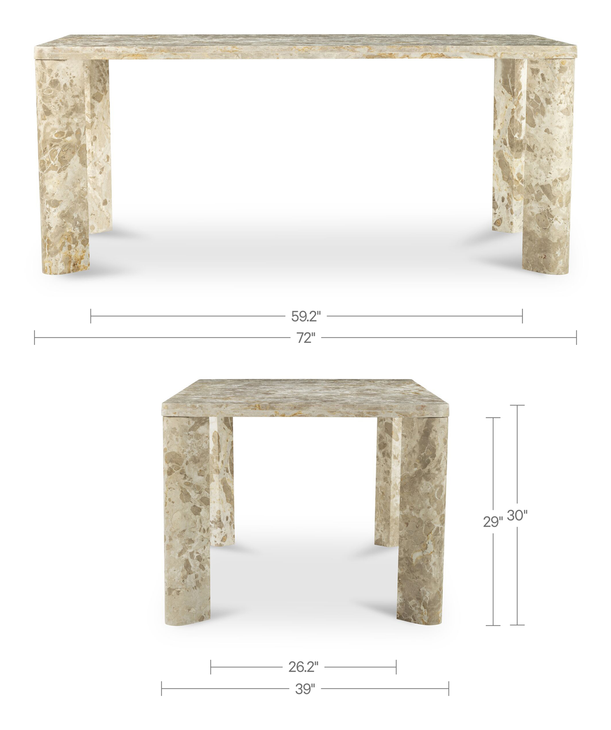 Segment Dining Table – 72" Marble & Oak Dining Table (2 Colors) (13)