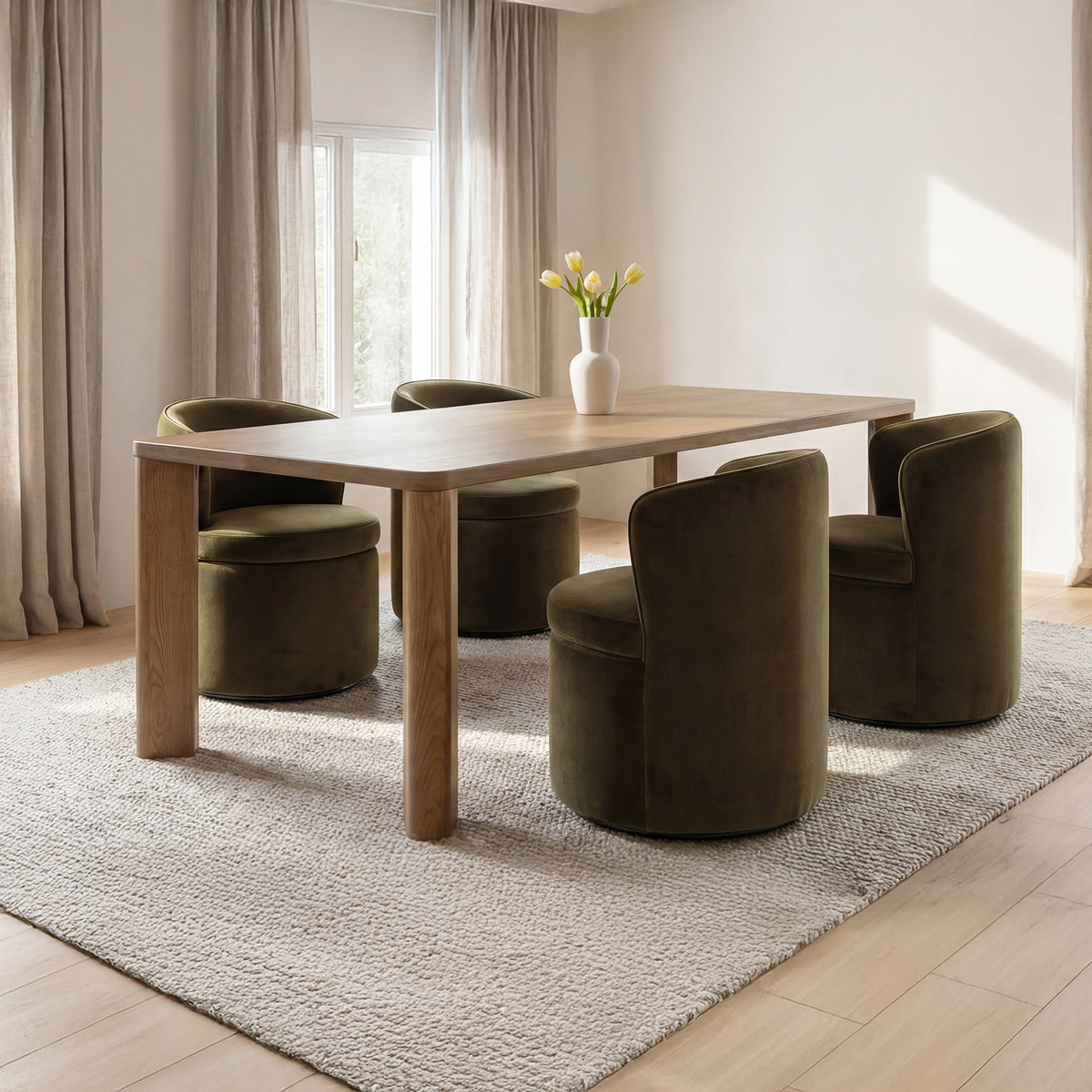 Segment Dining Table – 72" Marble & Oak Dining Table (2 Colors) (24)