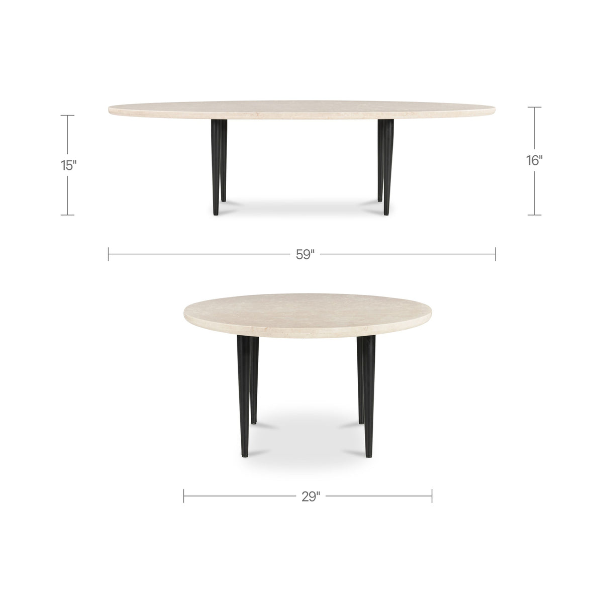 Winona Coffee Table – 59" Botticino Marble Oval Coffee Table (12)