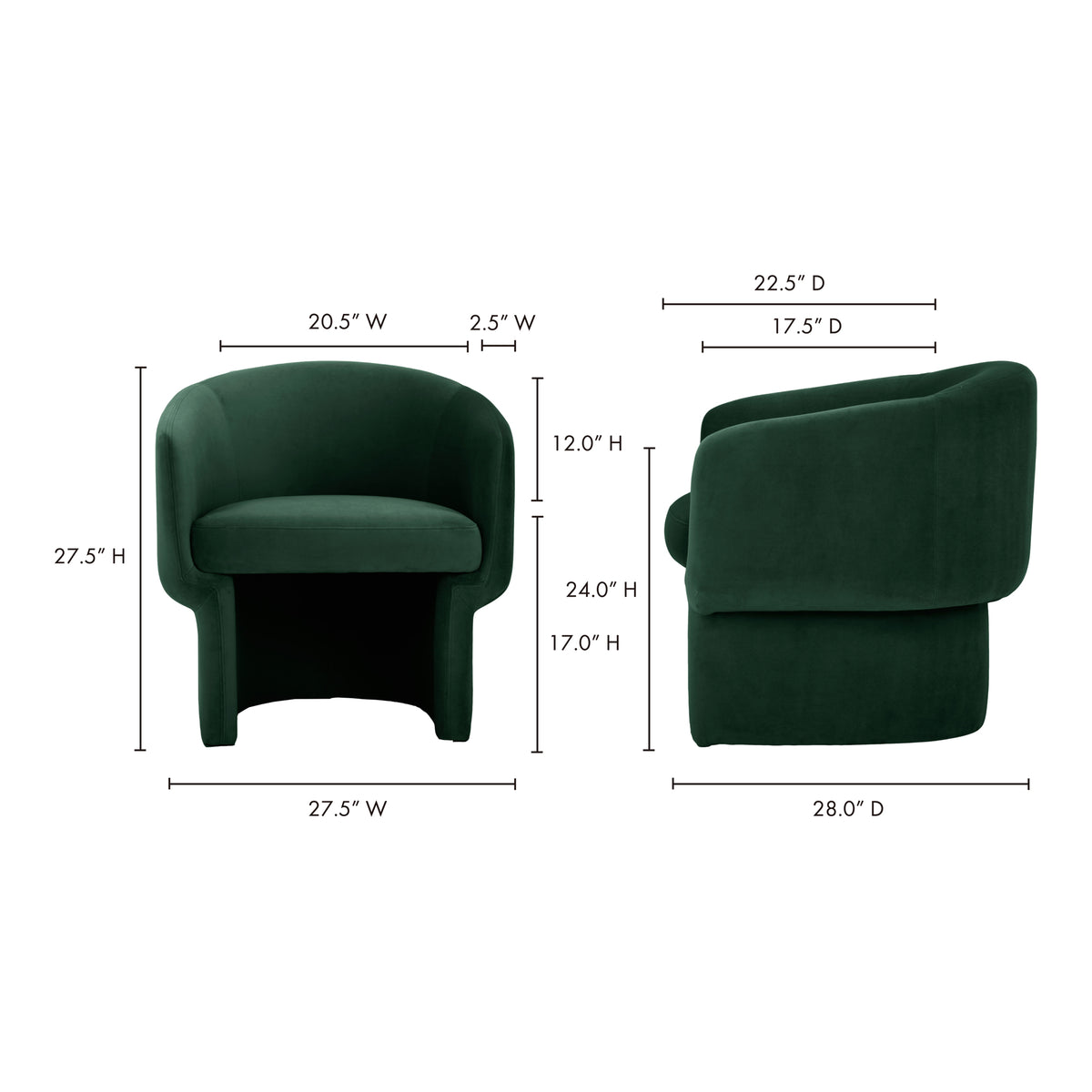 Franco Chair – 27.5" Upholstered Accent Chair (2 Colors) (4)