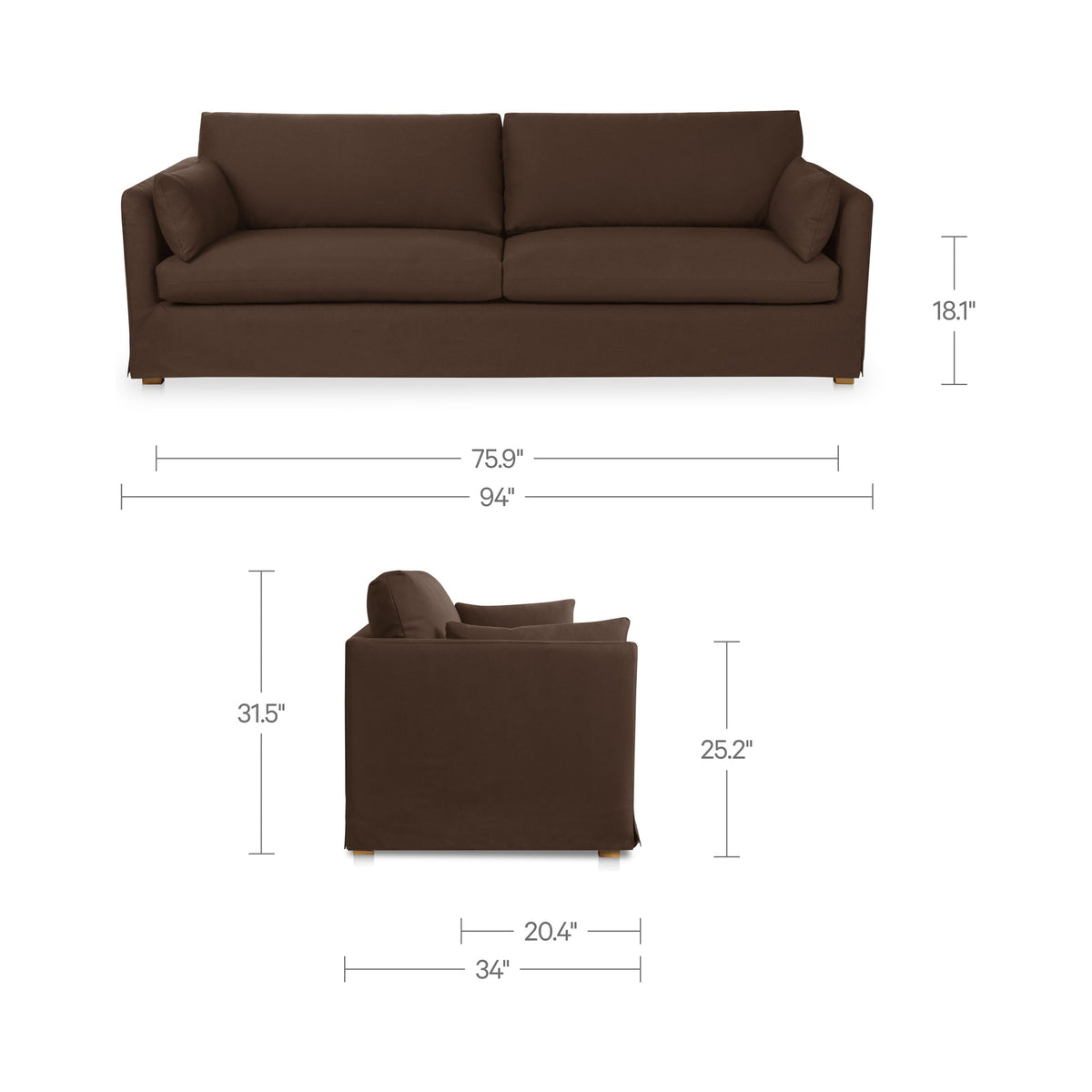 Shea Sofa – 94" Upholstered Sofa (2 Colors) (8)