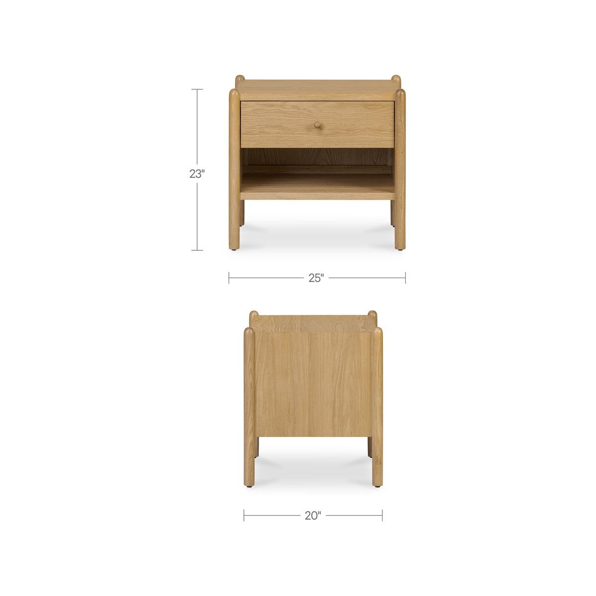 Billy Nightstand – 25" Oak Nightstand (13)