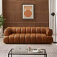 Jasmin Channel Tufted Genuine Leather Sofa 90”